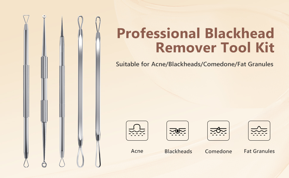 TAYTHI Blackhead Remover Tool, Pimple Popper Tool Kit