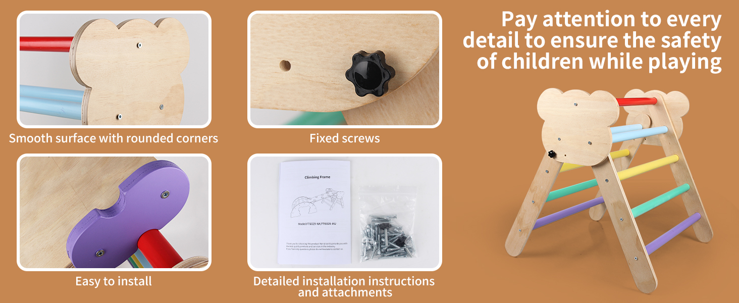 Wooden Pikler Triangle Set