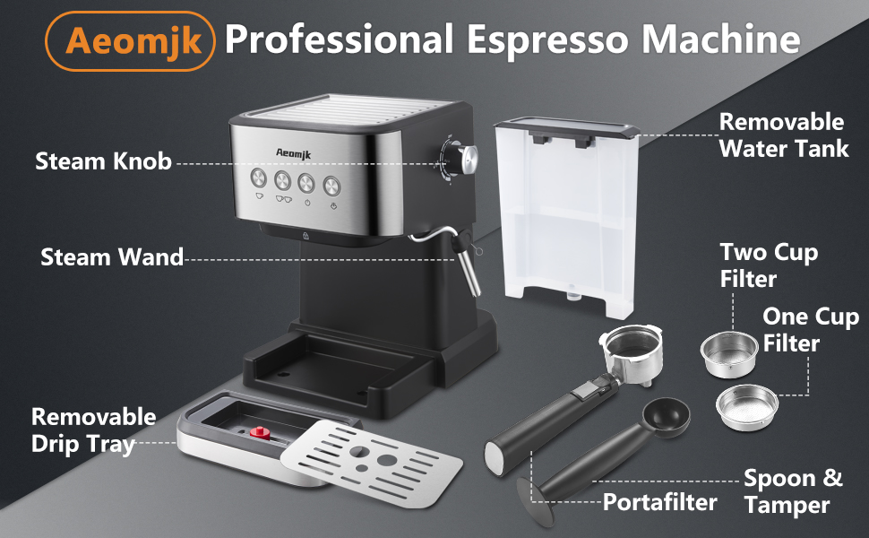 Aeomjk エスプレッソマシン新品未使用 Amazon | Aeomjk Espresso Maker 自動なミルク泡立て器付きの