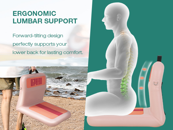 Niphean Inflatable Kayak Seat With Back Support, Sturdy Paddle Board Seats For Inflatable Boards, Canoe Seat, Supportive Kayak Seats With Back Support For Versatile Use