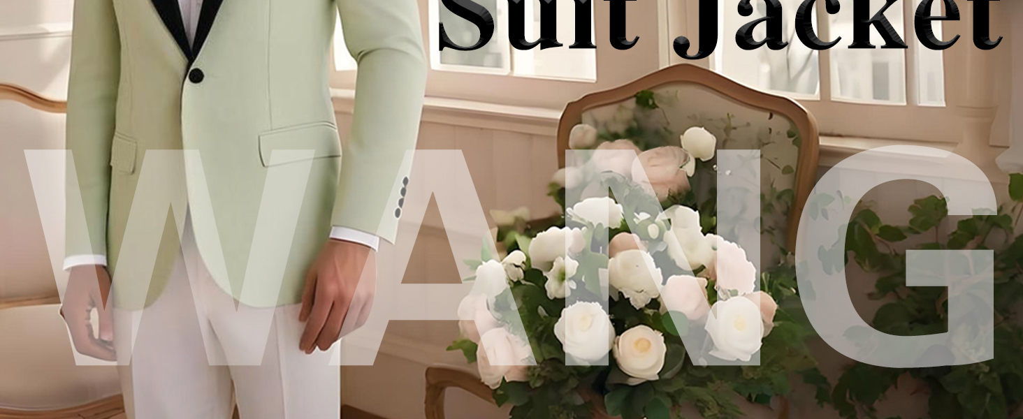 Suits for Men Wedding Corsage Blazer Jacket Groomsmen Sport Coat Sage Green Mardi Gras Carnival 