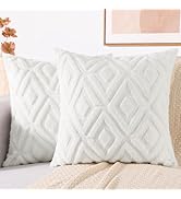 decorUhome Christmas Couch Throw Pillow Covers 18x18 Set of 2, Decorative Soft Plush Faux Wool Pi...