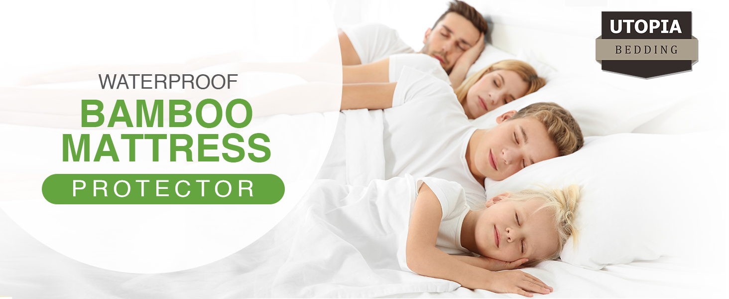 Utopia Bedding Premium Bamboo Waterproof Mattress Protector Queen 340