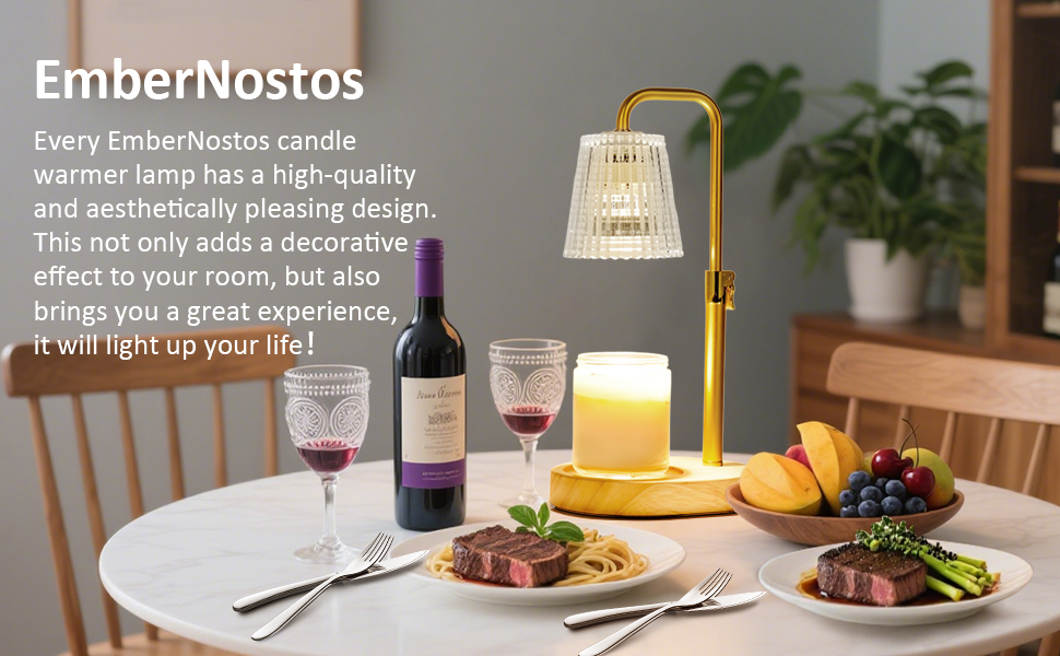 Candle Warmer Lamp with Timer,Brightness & Height Adjustable,Modern Style Decoration