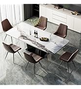 Hawthyhome Dining Room Chairs Set of 6 Faux Leather Kitchen Chair Upholstered Chair for Living Room ...
