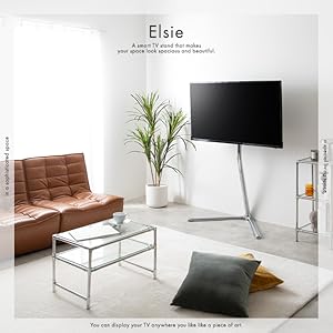 【値下げ】Elsie テレビスタンド　シルバー 送料無料】Elsie エルシー 幅88.7 テレビスタンド テレビ台