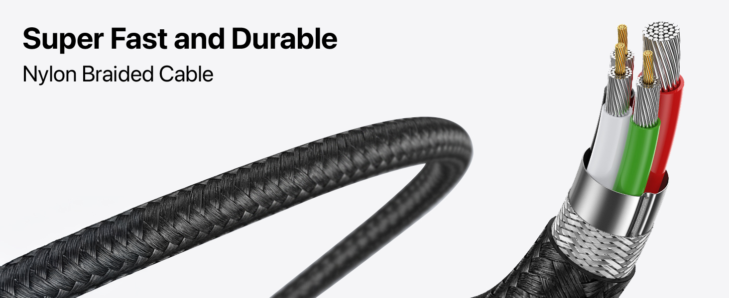 nylon braided type c cable