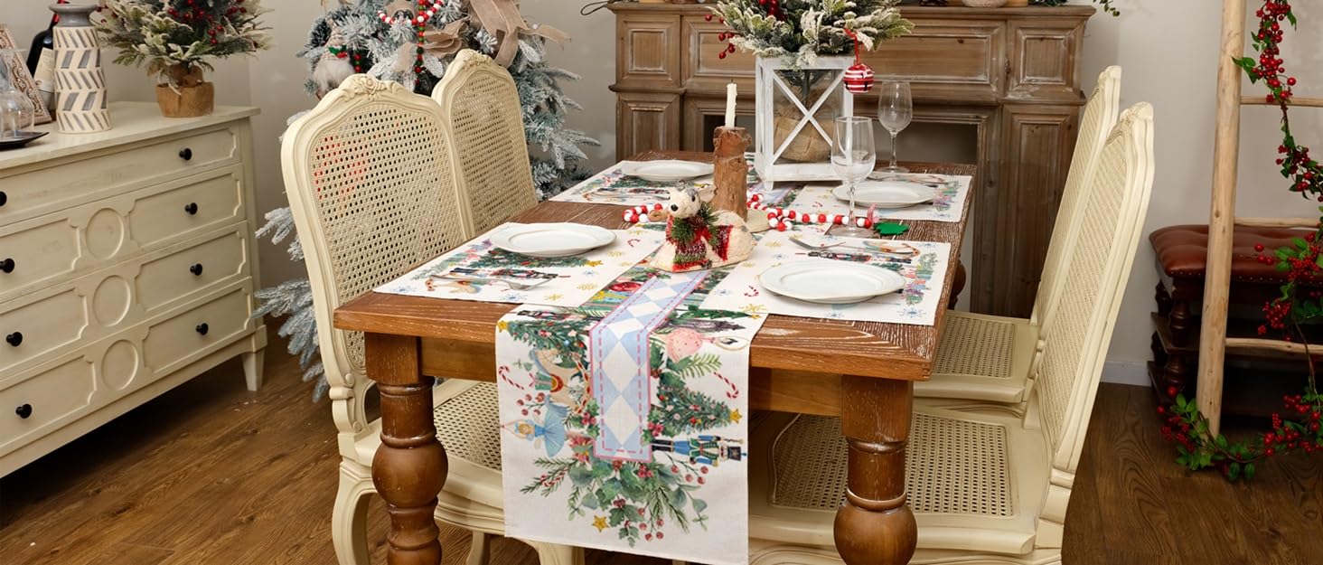 DineDia Christmas Winter Snowman Blue Buffalo Plaid