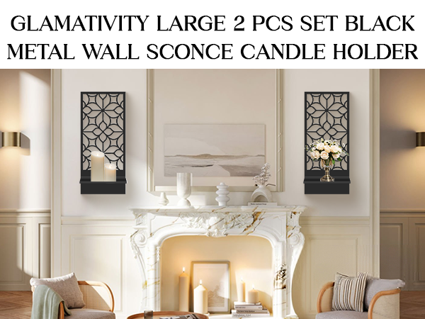 yxngbratz ベロア Amazon.com: Glamativity Large 2 Pcs Set Black Metal Wall