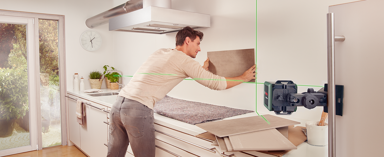 Bosch cross line laser Quigo Green generation II with clamp MM 2