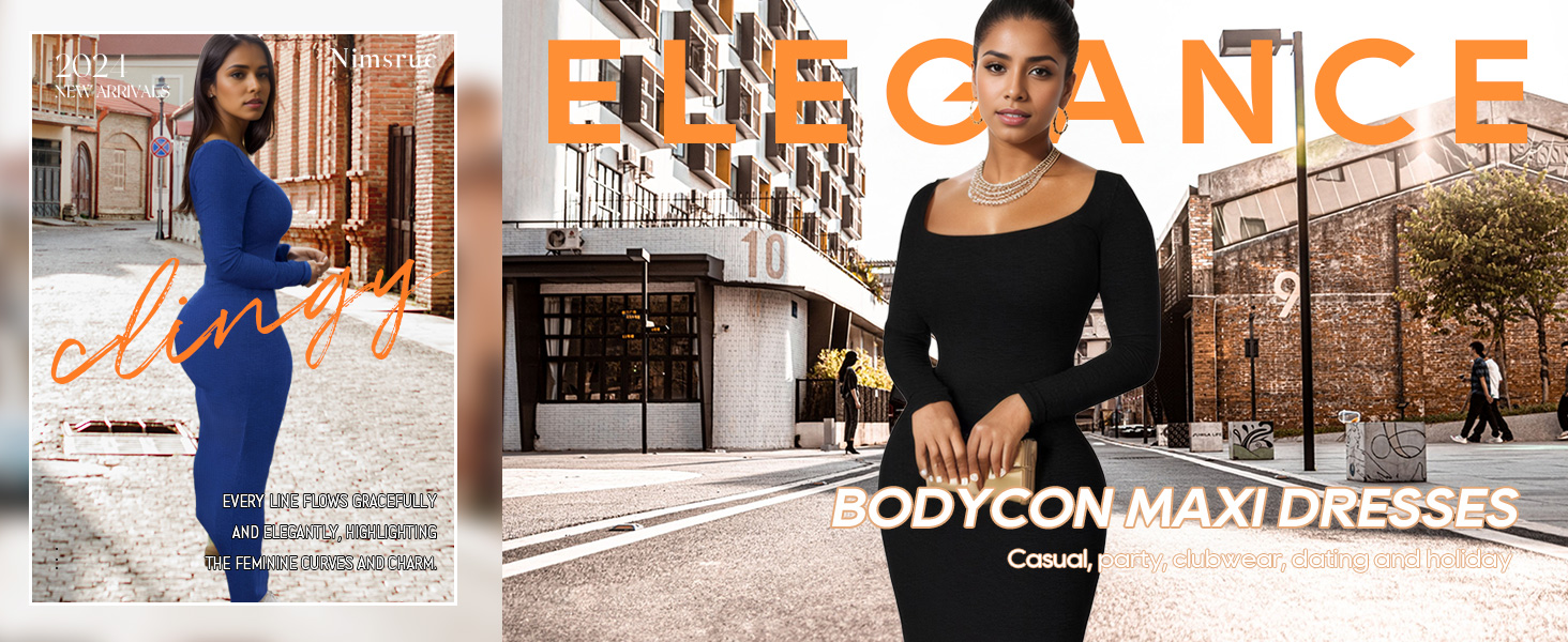 Bodycon Maxi Dresses for Women 2024