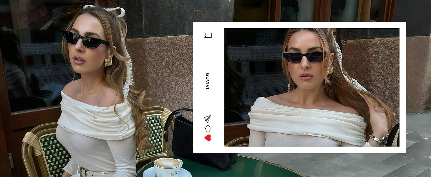 Retro Rectangular Sunglasses for Women Men