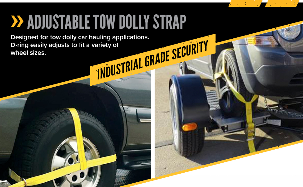 US Cargo Control Large Tow Dolly Basket Straps with Flat