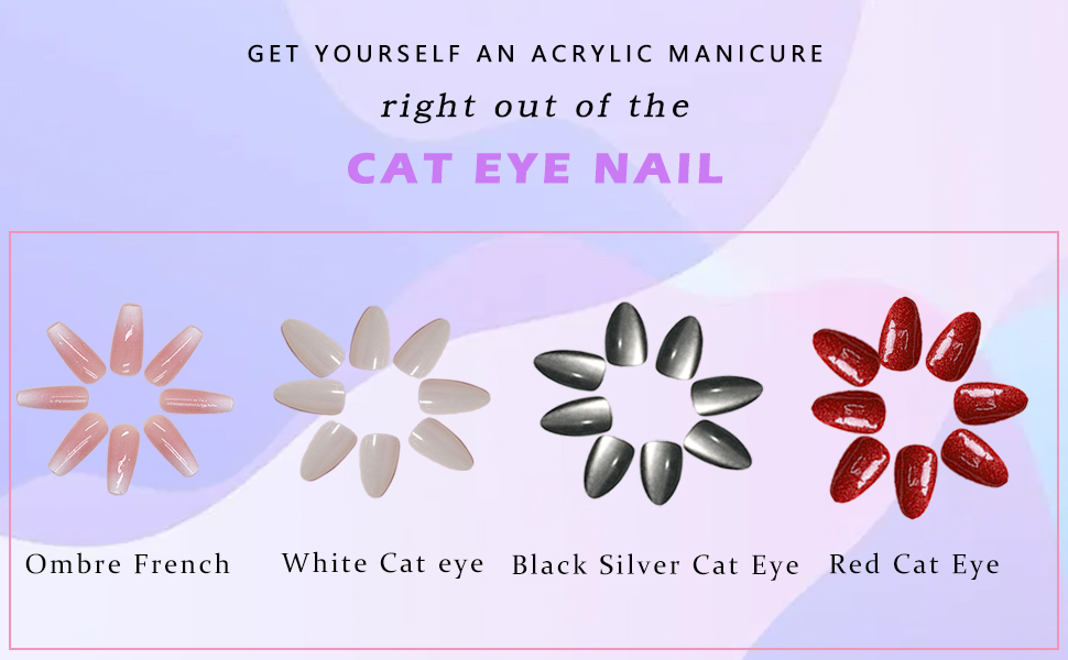 choose yourself acrylic manicure design cat eye nail