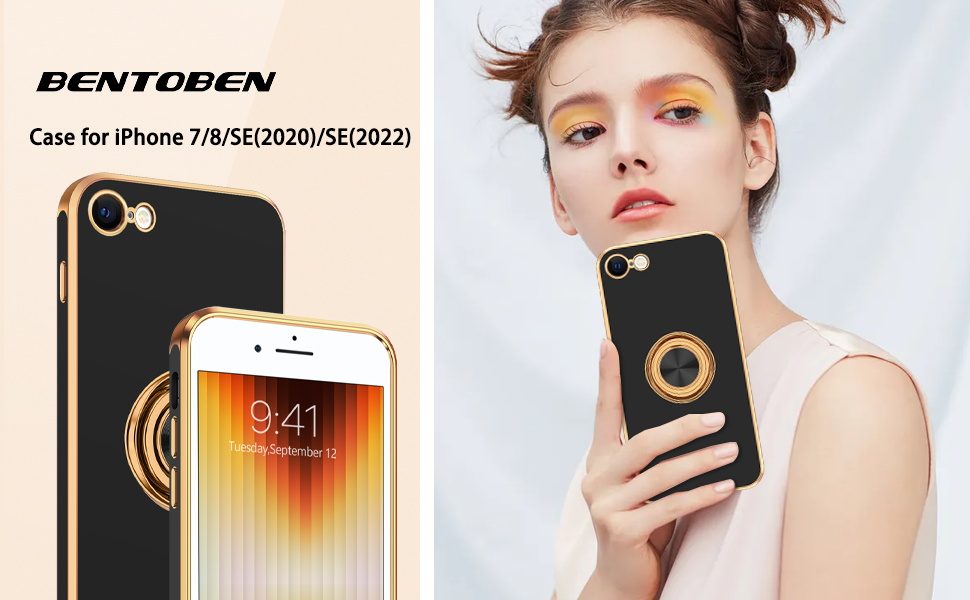 BENTOBEN iPhone SE Case 2022/2020, iPhone 8 Case, iPhone 7 Case Ring