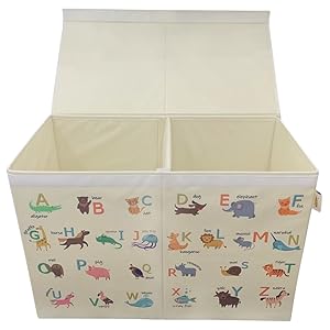 Foldable Alphabet toy box with detachable lid