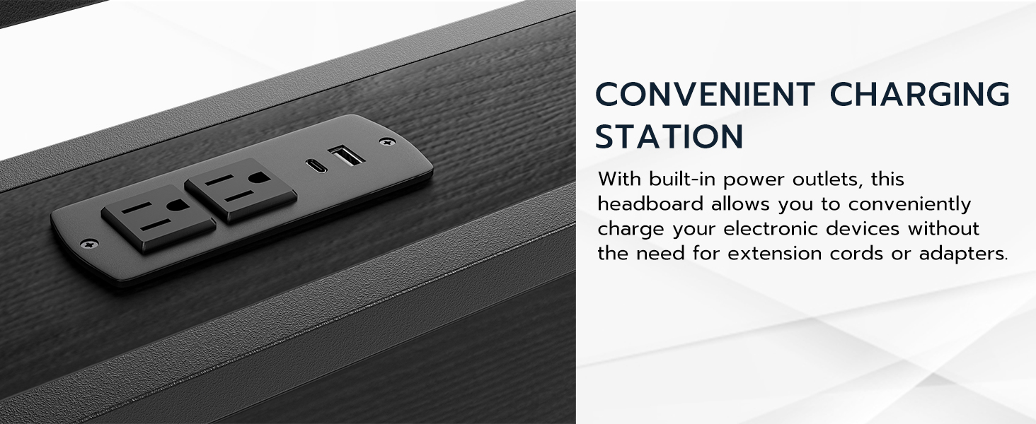 IKIFLY Twin Size Storage Headboard with LED Lights