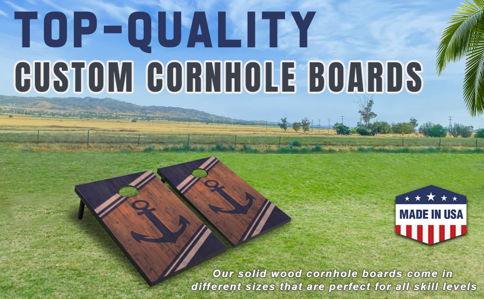 Pirate Ship Cornhole Board Set Corn Hole Game Boards Regulation Size Includes