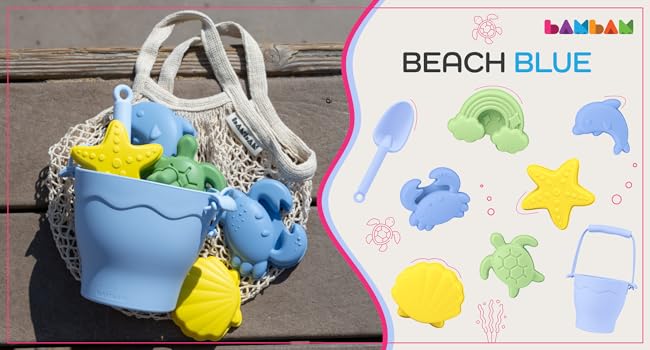 BAMBAM Baby Beach Bucket Toy Set for Summer & Outdoors for Babies, Toddlers, Kids