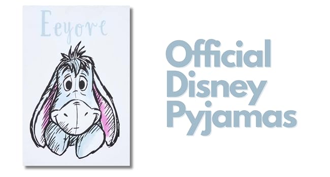 Disney Ladies Eeyore Long Pyjama Set White Blue 11 Disney Eeyore