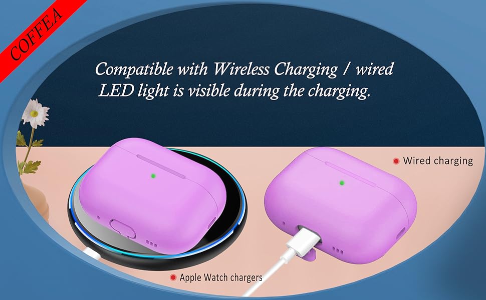 Airpods Pro 2 Case, Coffea Soft Silicone Protective Case