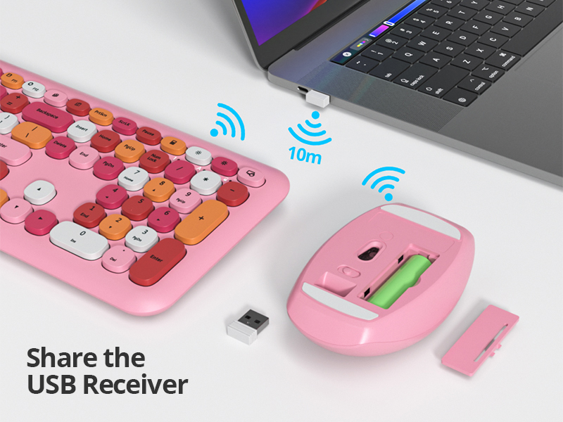 Amazon.com: Surmen Cute Colorful Pink Keyboard and Mouse