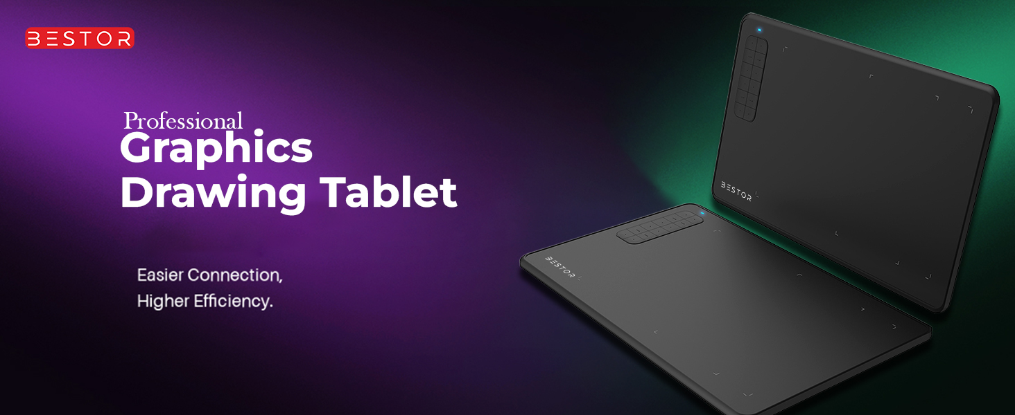 BESTOR® Professional Graphics Drawing Tablet 13x8 Inch Large Drawing