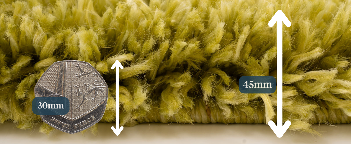 Thickness of a shaggy rug