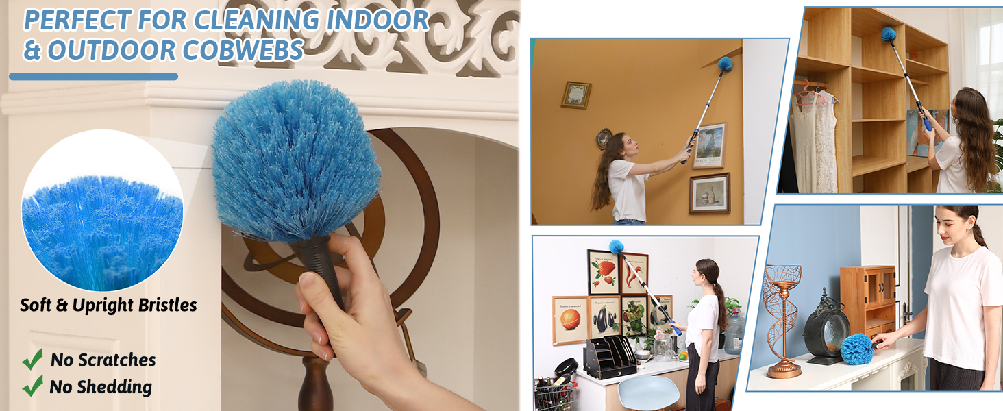 3 Foot Cobweb Duster with Extension Pole 2 PCS, ster