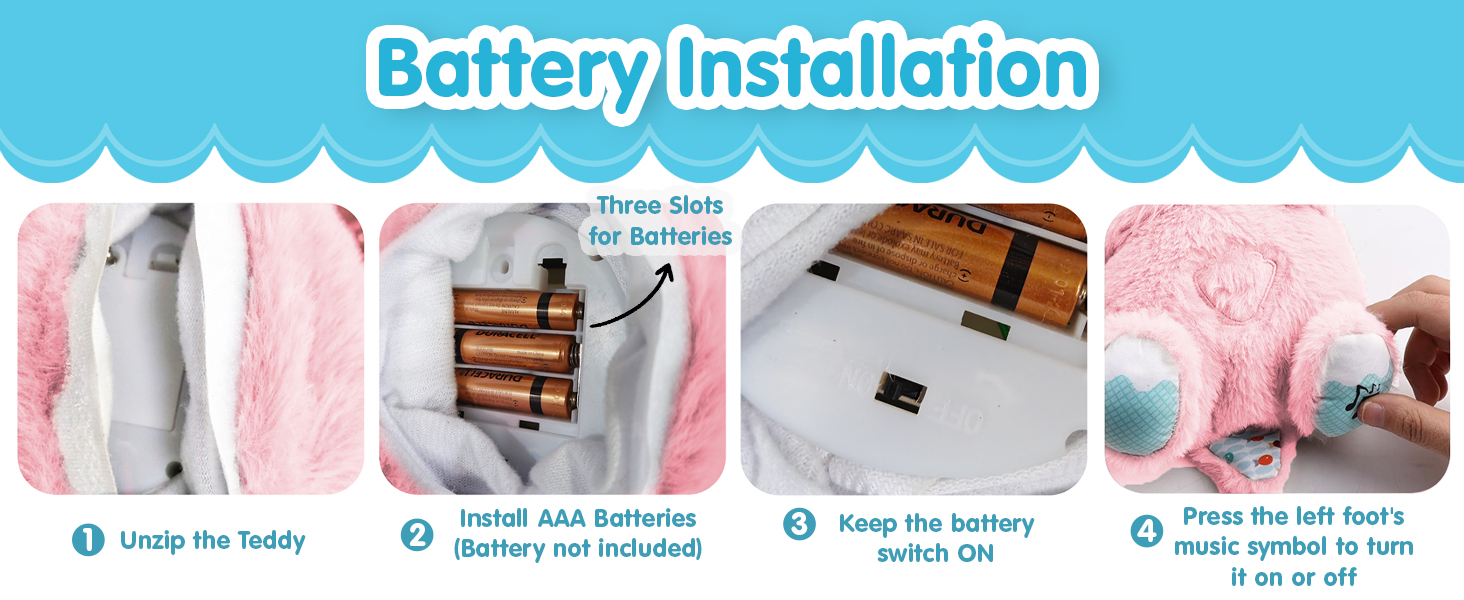 Teddy Bear Baby : Battery Installlation