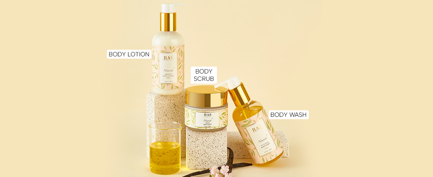 Different Range of Ras Luxury Oils Nourish Body Care