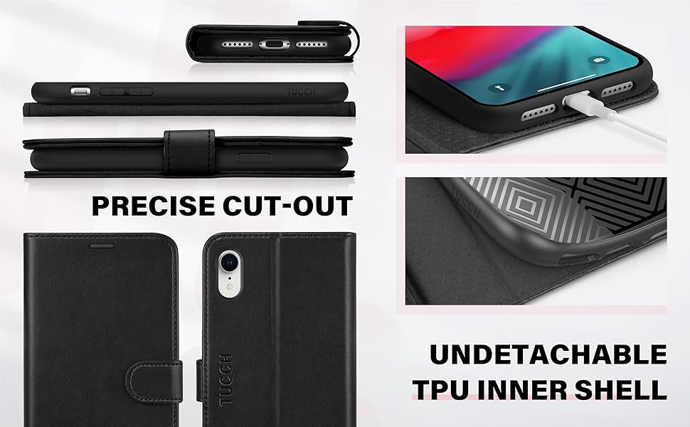 TUCCH iPhone XR Wallet Case, iPhone XR Case, Premium PU