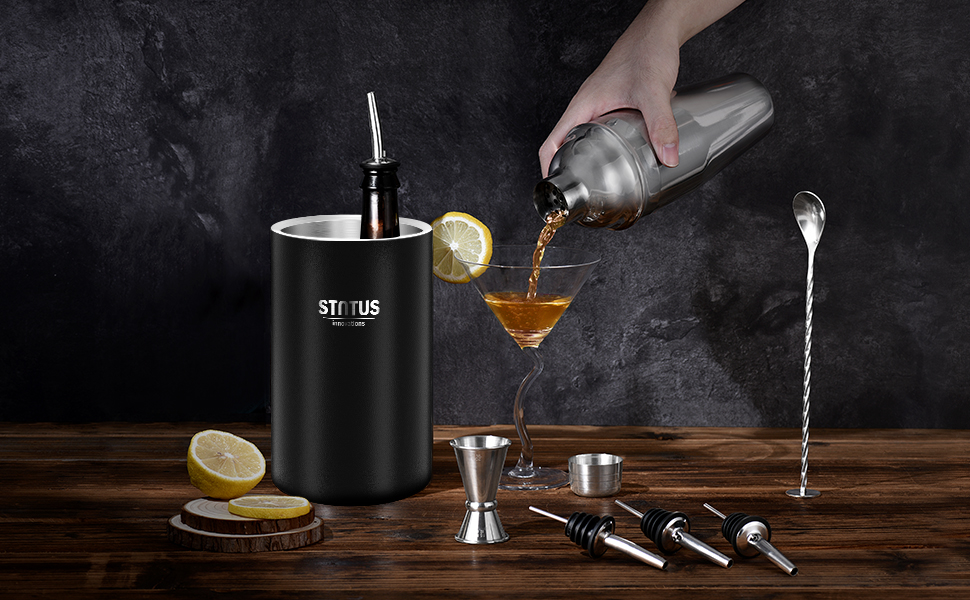 Wine Chiller Bucket, STUTUS Stainless Steel Double Wall