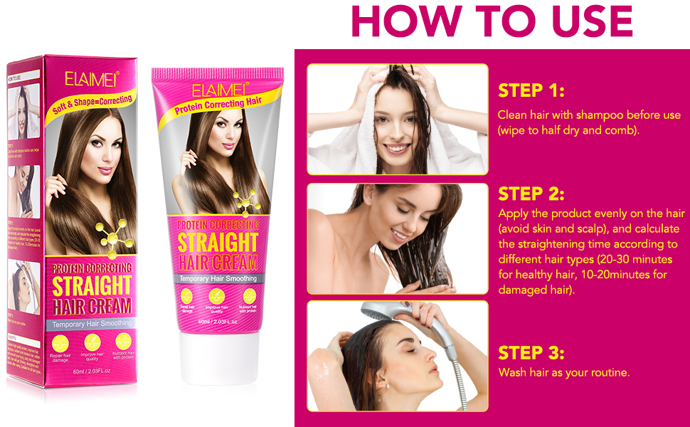 Protein Hair Straightening Cream, Silk & Gloss Hair