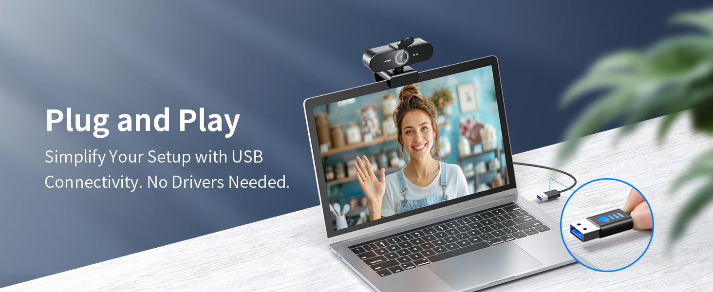 Plug&amp;amp;amp;Play Connectivity EMEET NOVA 4K Webcam for PC
