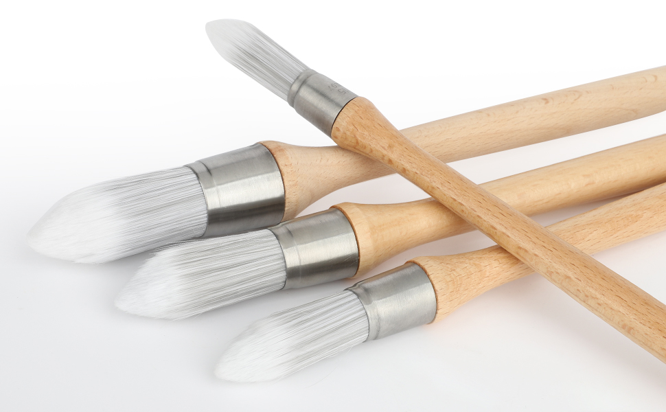 4Pcs Trim Paint Brushes, SUNJOYCO Small Edge Paint Brush, Paint Trimmer Edger with Long Wooden