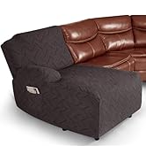 Ruaozz Stretch Sectional Sofa Covers 1-Piece Oversized Chaise Couch Covers for Reclining L Shape ...