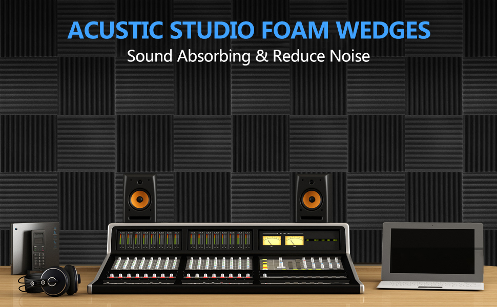 Acoustic Panels Kuchoow 12 Pack Soundproofing Panels 1" X 12" X 12