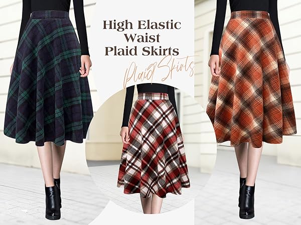 Amazon.com: Ylingjun Womens Warm Wool Midi Skirts Winter
