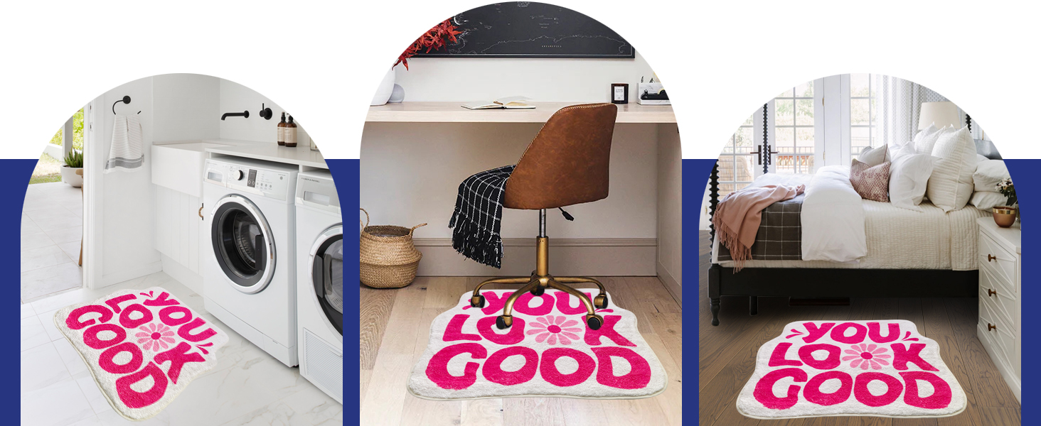 SHIYUE You Look Good Bath Mat Pink