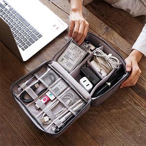 Travel Electronics Organizer Waterproof Cable Organizer Bag
