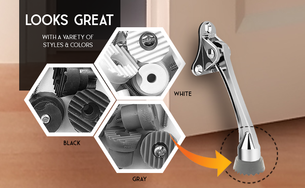 Kick Down Door Stop Ultra Grip Rubber Replacement Tip 10