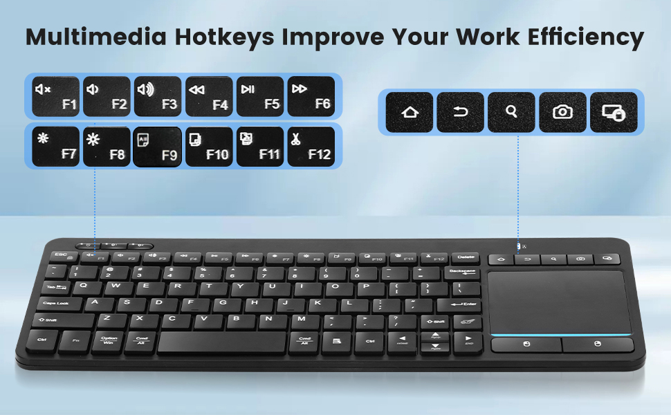 wireless bluetooth keyboard with touchpad