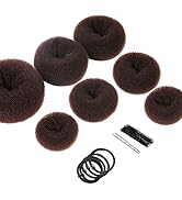 Donut Hair Bun Maker 7 Pieces, Teenitor Ring Style Bun Maker Set with (1 extra-large, 2 large, 2 ...