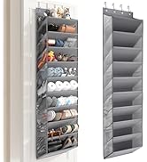 Mefirt Over the Door Shoe Organizer, Hanging Shoe Organizers with 10 Tier Large Deep Pockets, Han...