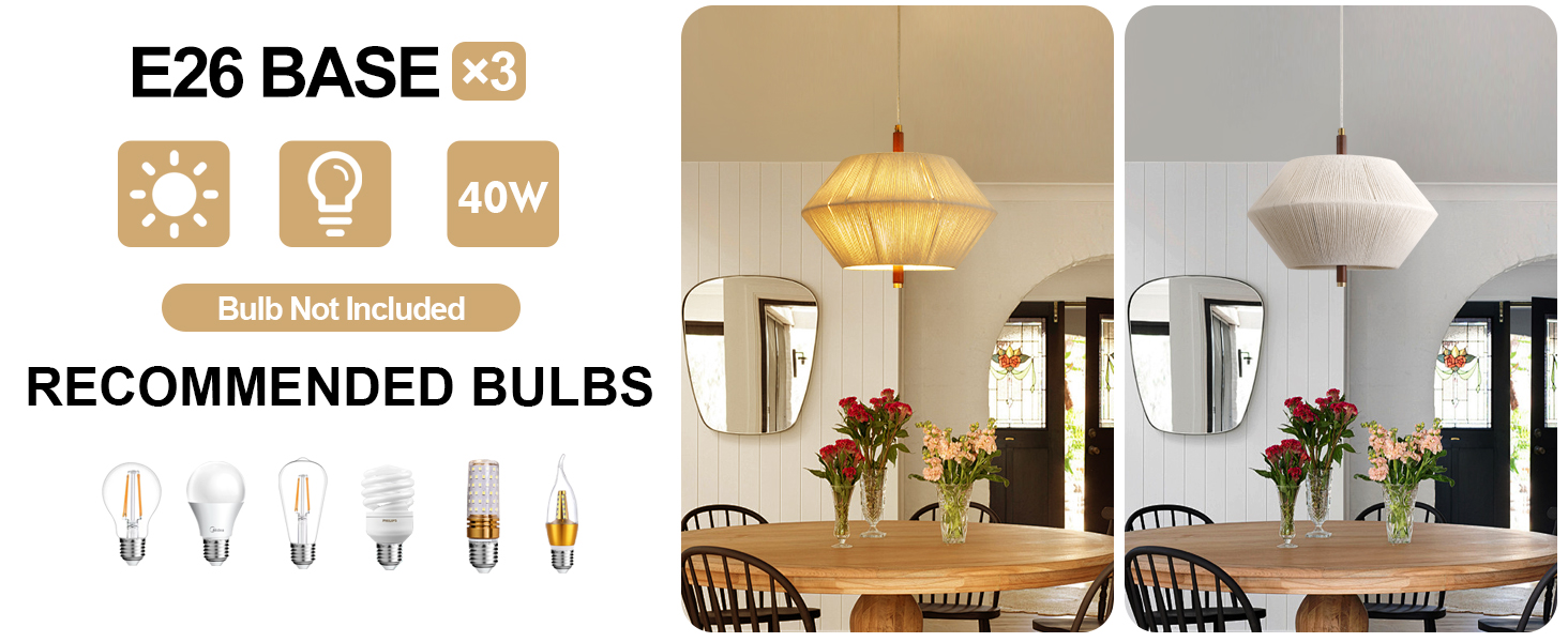 3-Lights Boho  Pendant Light