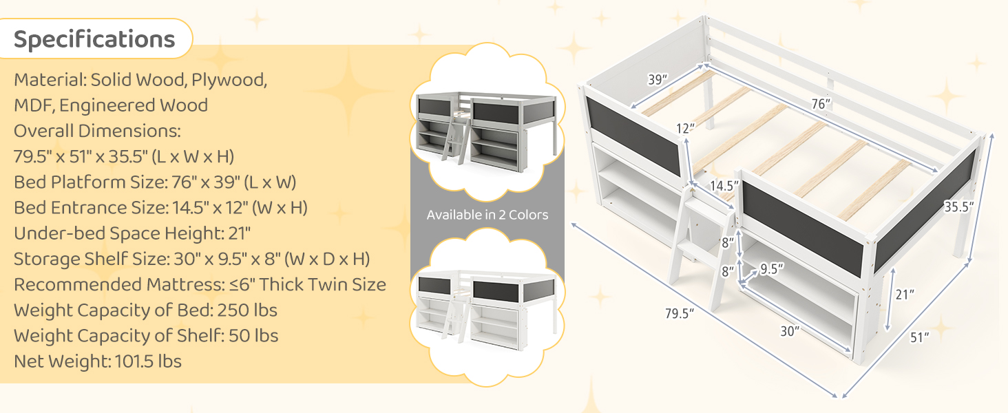Loft Bed with Blackboard