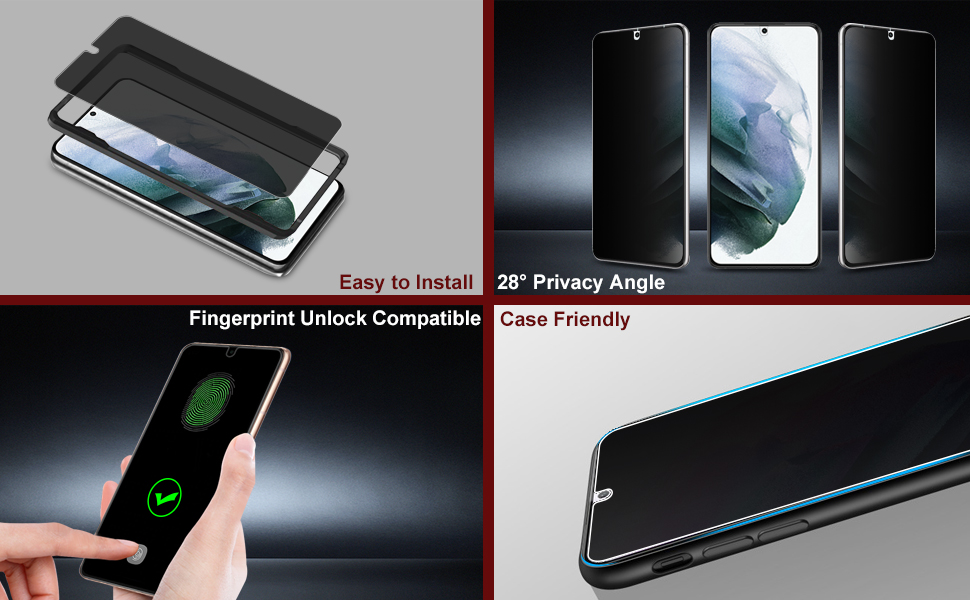 Esanik Privacy PET Screen Protector AntiSpy for Samsung Galaxy S22 5G