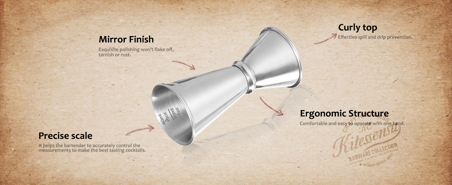 KITESSENSU Jigger for Bartending, Japanese Jigger 20ml 40ml