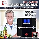 550lbs Talking Bathroom Scale with Removable Anti-Slip Mat, XL Platform